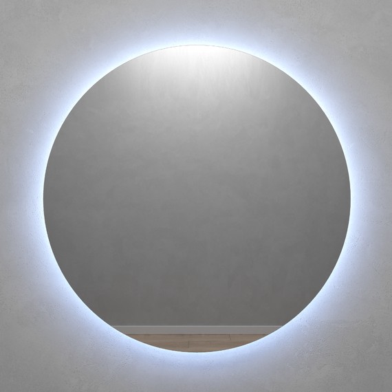 Круглое зеркало 100х100 см, с холодной подсветкой